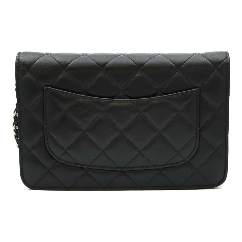 CHANEL 羊皮皮革WOC Wallet On Chain銀扣鏈帶肩背袋-1
