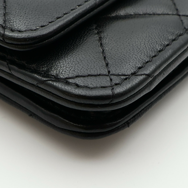 CHANEL 羊皮皮革WOC Wallet On Chain銀扣鏈帶肩背袋-4