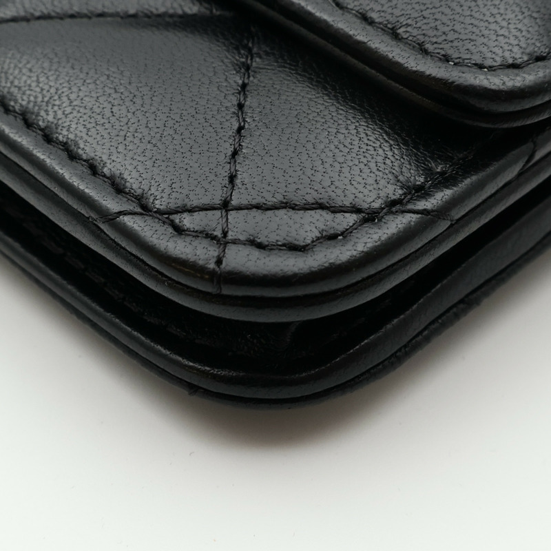 CHANEL 羊皮皮革WOC Wallet On Chain銀扣鏈帶肩背袋-5