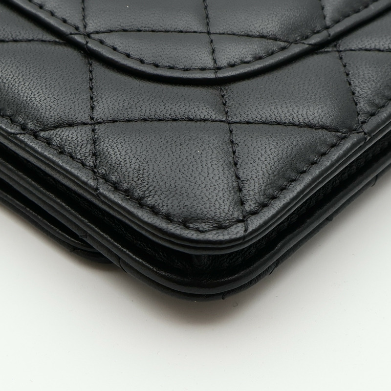 CHANEL 羊皮皮革WOC Wallet On Chain銀扣鏈帶肩背袋-8