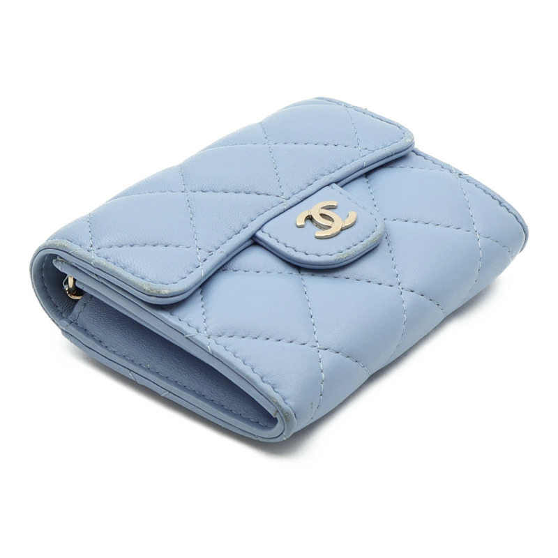 CHANEL 羊皮皮革Card Holder On Chain金扣鏈帶肩背袋-3