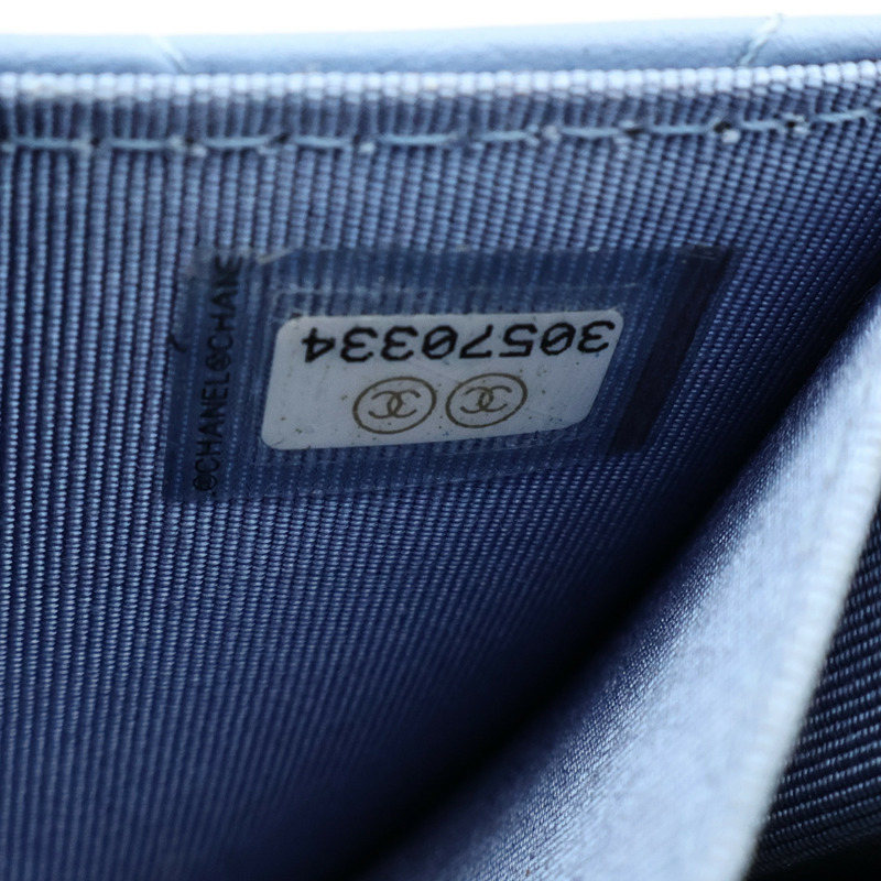 CHANEL 羊皮皮革Card Holder On Chain金扣鏈帶肩背袋-11