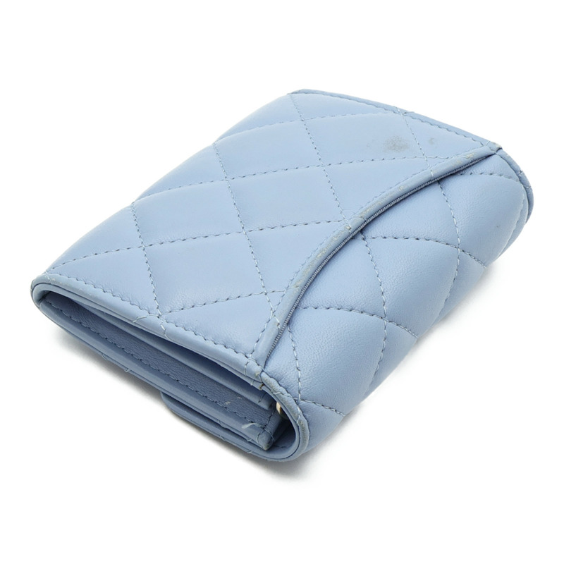 CHANEL 羊皮皮革Card Holder On Chain金扣鏈帶肩背袋-12