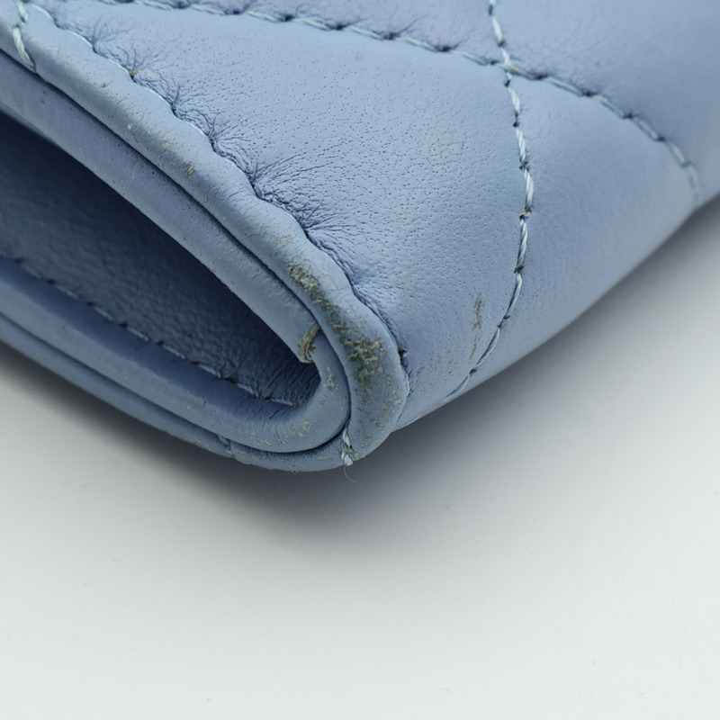 CHANEL 羊皮皮革Card Holder On Chain金扣鏈帶肩背袋-15