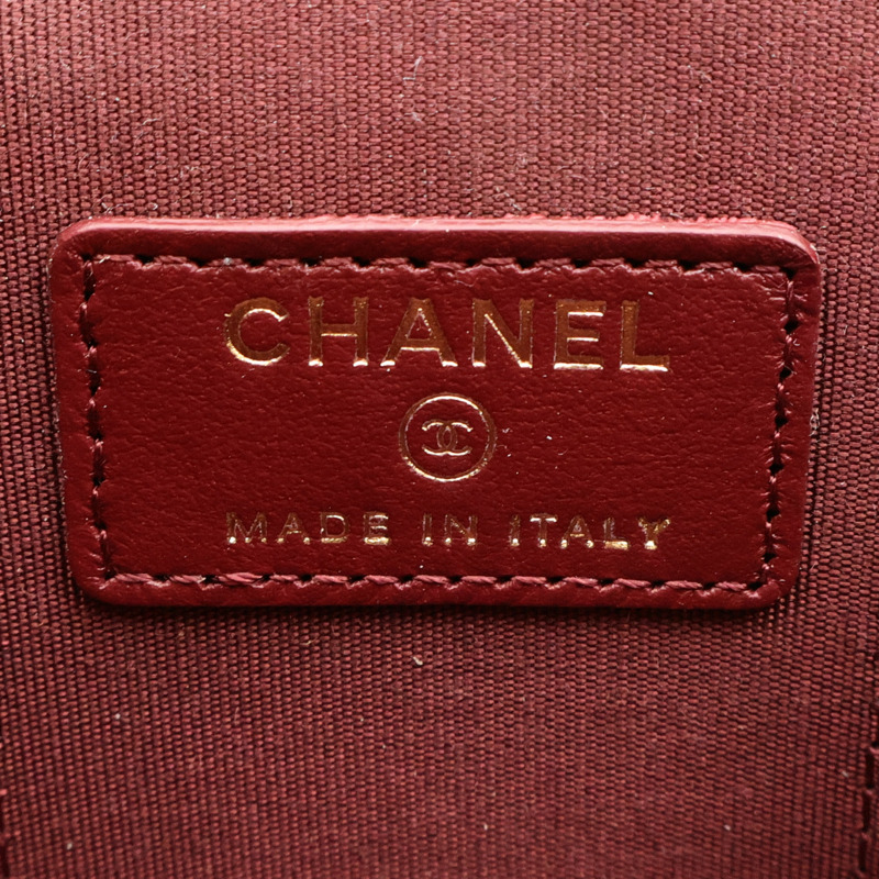 CHANEL 羊皮皮革Mini Vanity Case金扣鏈帶肩背袋-9