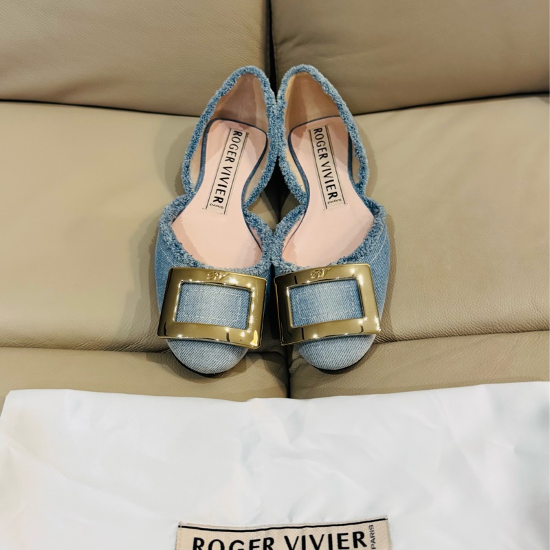 Roger Vivier RV牛仔平底鞋/淑女鞋/38號/閒置新美品-1