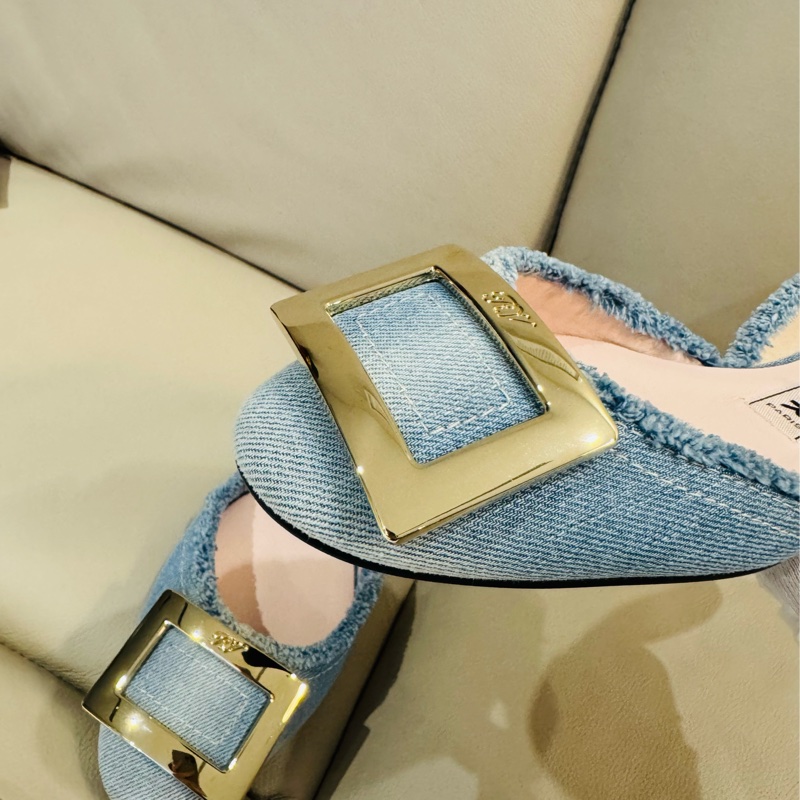 Roger Vivier RV牛仔平底鞋/淑女鞋/38號/閒置新美品-4