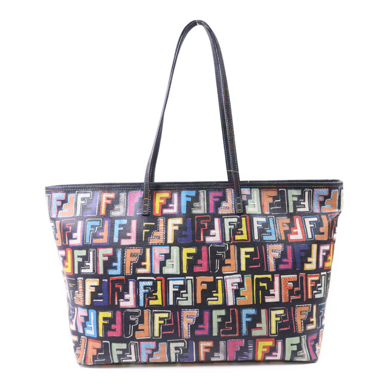 FENDI 塗層帆布Shoulder Tote金扣肩背袋/手挽袋-0