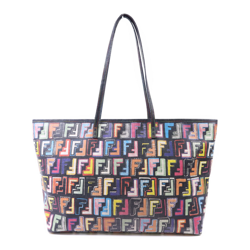 FENDI 塗層帆布Shoulder Tote金扣肩背袋/手挽袋-1