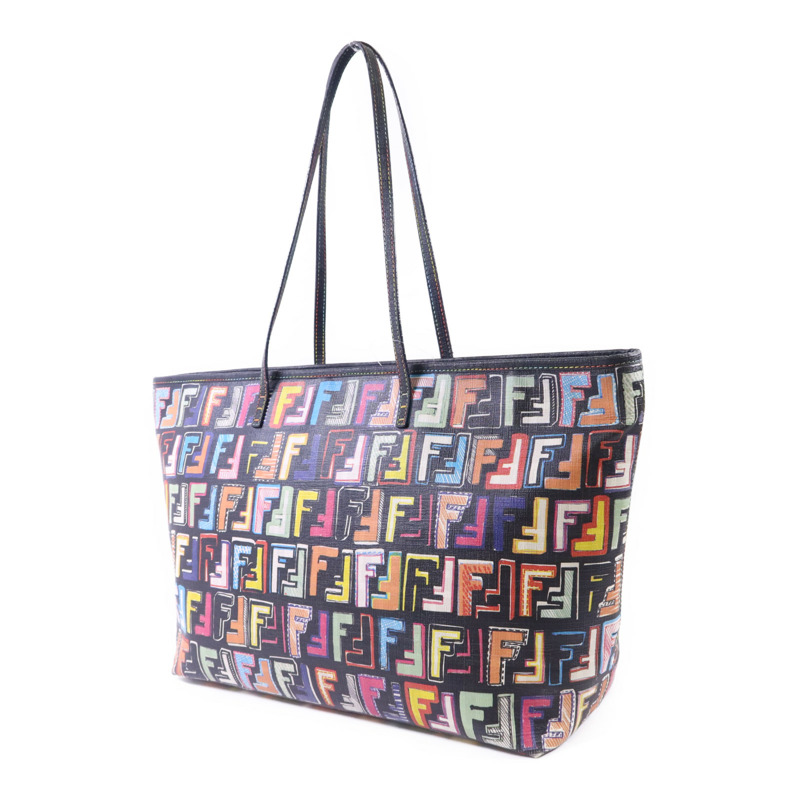 FENDI 塗層帆布Shoulder Tote金扣肩背袋/手挽袋-2