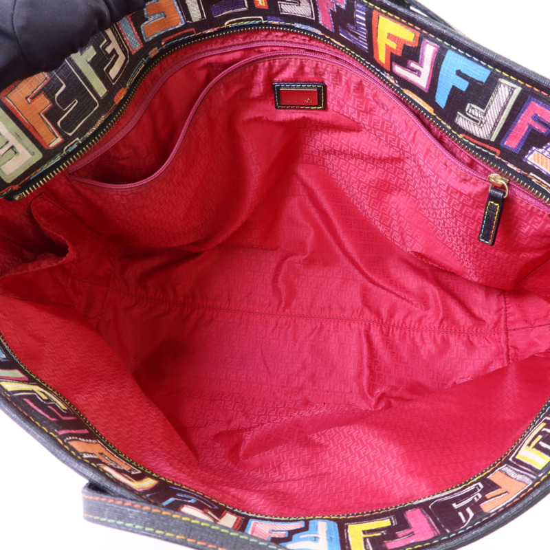 FENDI 塗層帆布Shoulder Tote金扣肩背袋/手挽袋-5