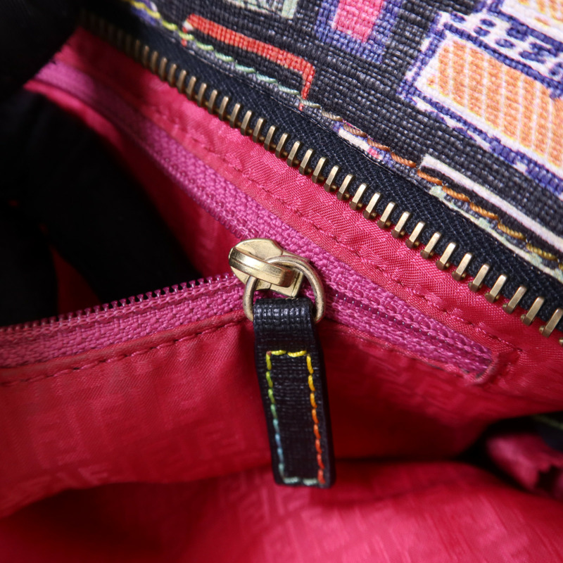 FENDI 塗層帆布Shoulder Tote金扣肩背袋/手挽袋-8