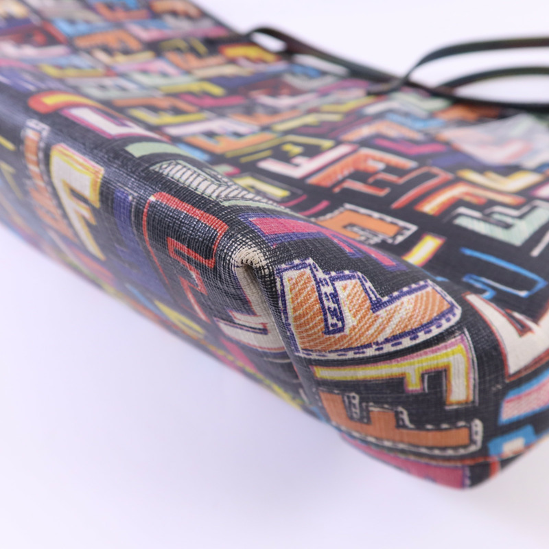 FENDI 塗層帆布Shoulder Tote金扣肩背袋/手挽袋-10