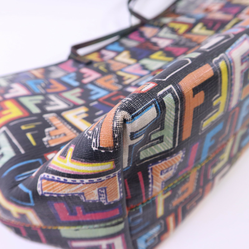 FENDI 塗層帆布Shoulder Tote金扣肩背袋/手挽袋-11