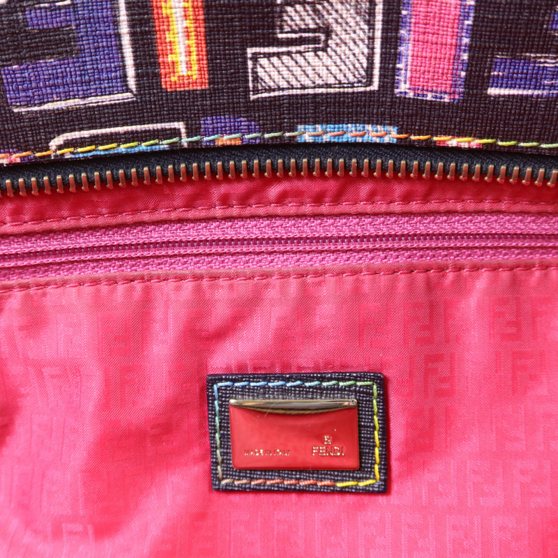 FENDI 塗層帆布Shoulder Tote金扣肩背袋/手挽袋-18