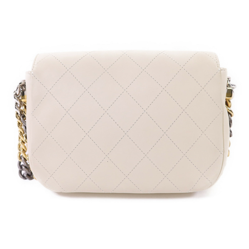 CHANEL 牛皮皮革Chain Shoulder銀扣鏈帶肩背袋-1