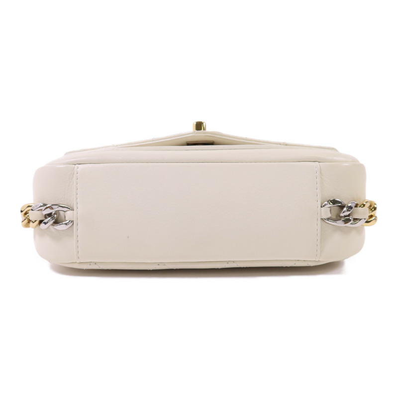 CHANEL 牛皮皮革Chain Shoulder銀扣鏈帶肩背袋-3