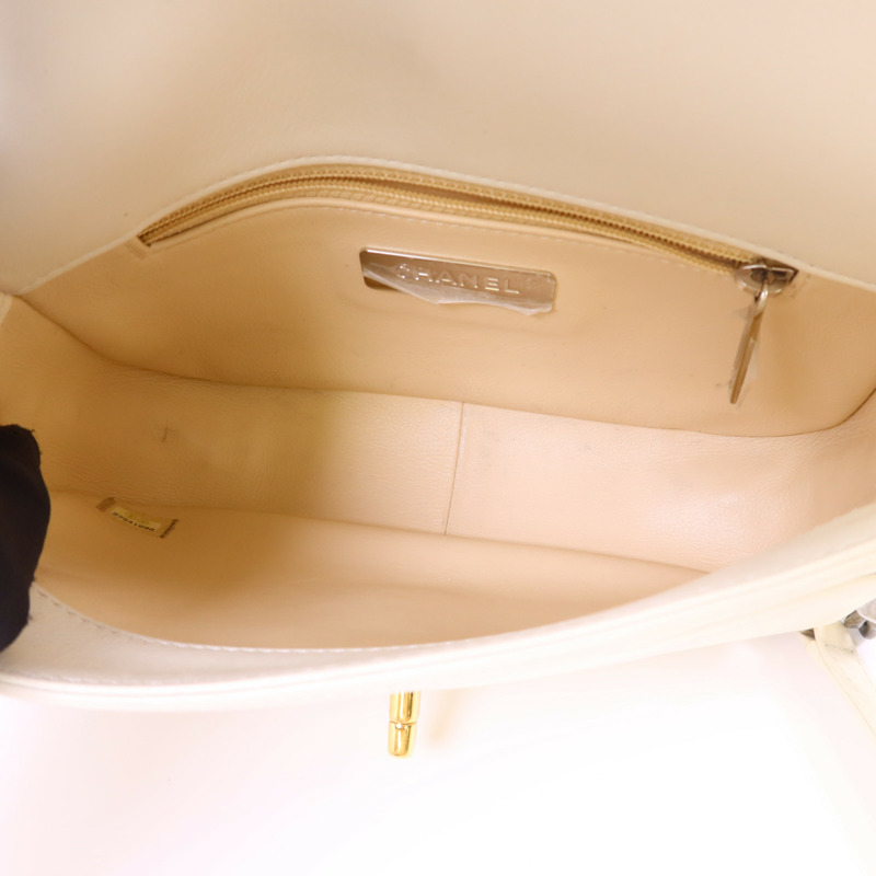 CHANEL 牛皮皮革Chain Shoulder銀扣鏈帶肩背袋-5