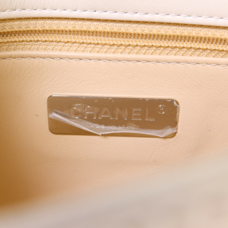 CHANEL 牛皮皮革Chain Shoulder銀扣鏈帶肩背袋-6