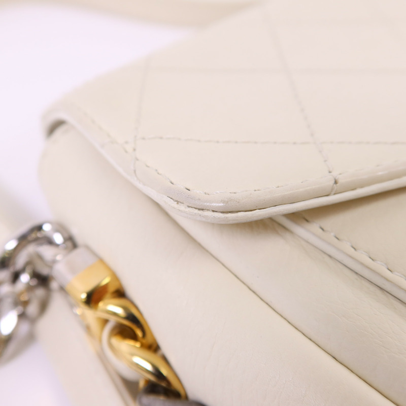 CHANEL 牛皮皮革Chain Shoulder銀扣鏈帶肩背袋-19