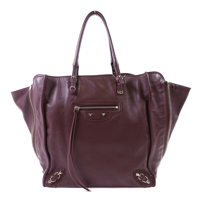 BALENCIAGA 牛皮皮革Papier Tote銀扣手挽袋-0