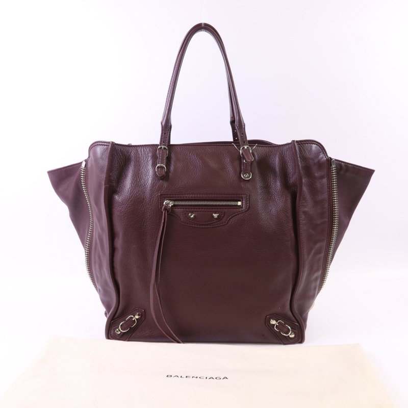 BALENCIAGA 牛皮皮革Papier Tote銀扣手挽袋-16