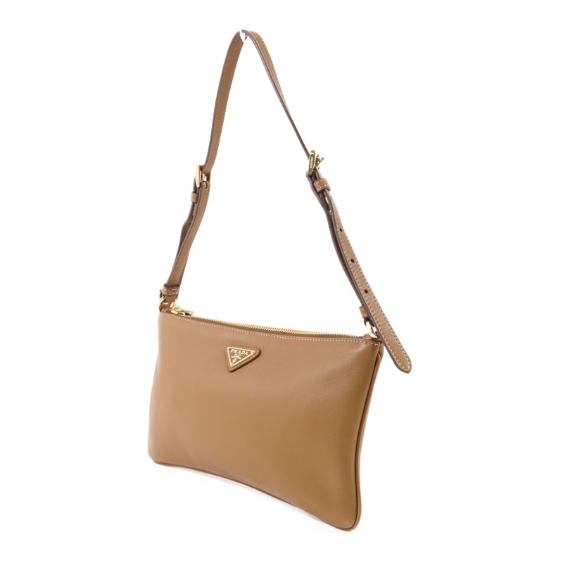 PRADA 牛皮皮革Shoulder Pouch金扣肩背袋-2