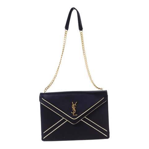 SAINT LAURENT 絨布Sac Ming Jamie金扣鏈帶肩背袋