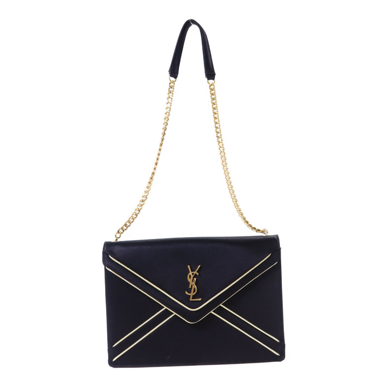 SAINT LAURENT 絨布Sac Ming Jamie金扣鏈帶肩背袋-0