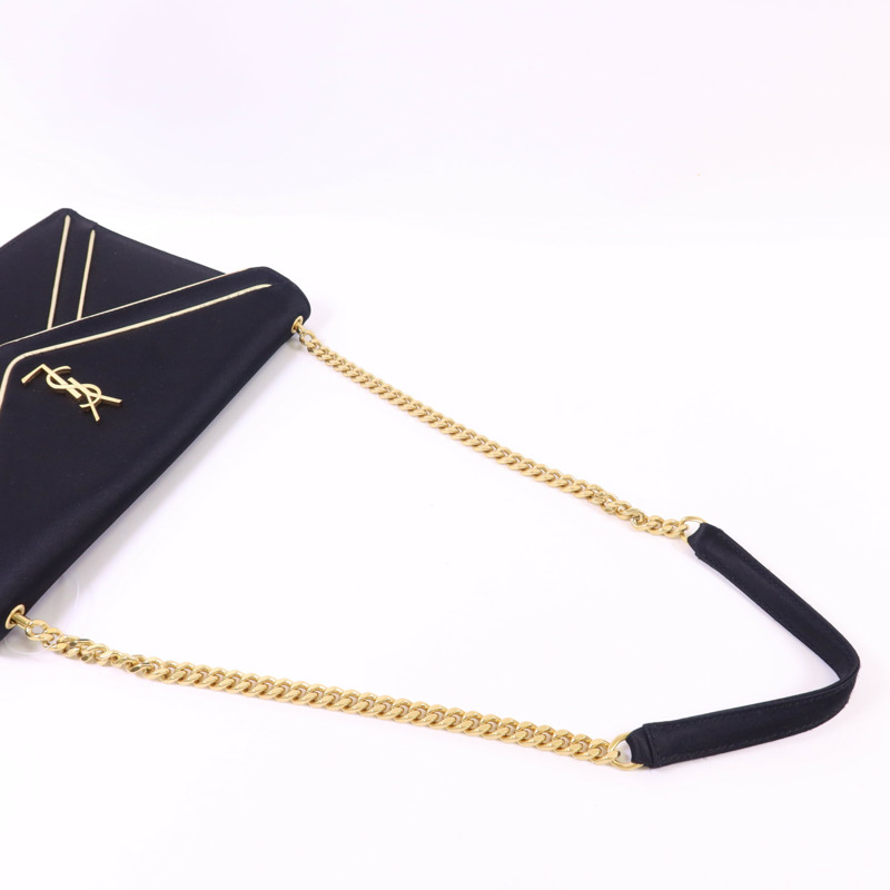 SAINT LAURENT 絨布Sac Ming Jamie金扣鏈帶肩背袋-4