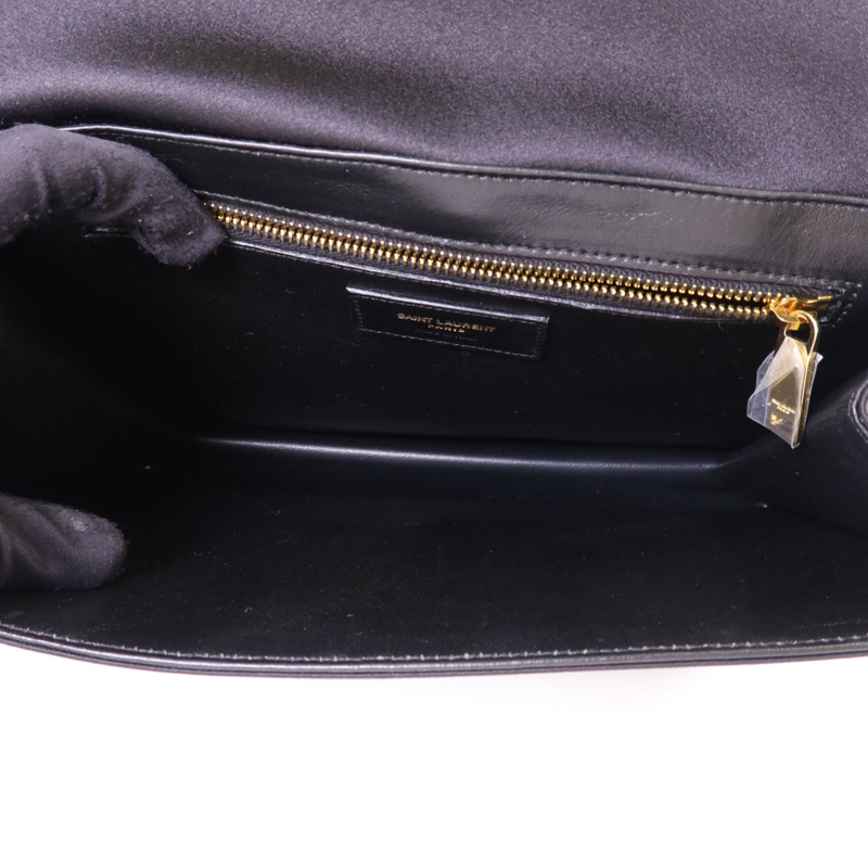 SAINT LAURENT 絨布Sac Ming Jamie金扣鏈帶肩背袋-5