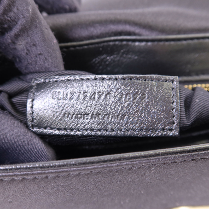 SAINT LAURENT 絨布Sac Ming Jamie金扣鏈帶肩背袋-7