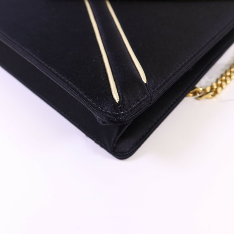 SAINT LAURENT 絨布Sac Ming Jamie金扣鏈帶肩背袋-11