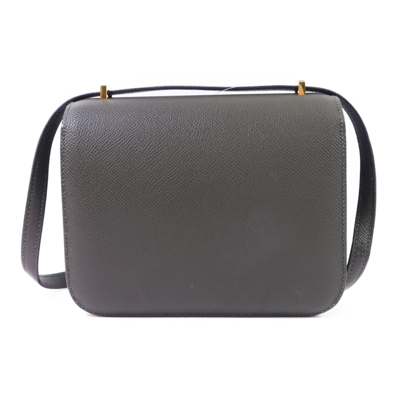 HERMES Veau Epsom皮革Constance Mini金扣肩背袋 Vert de Gris-1