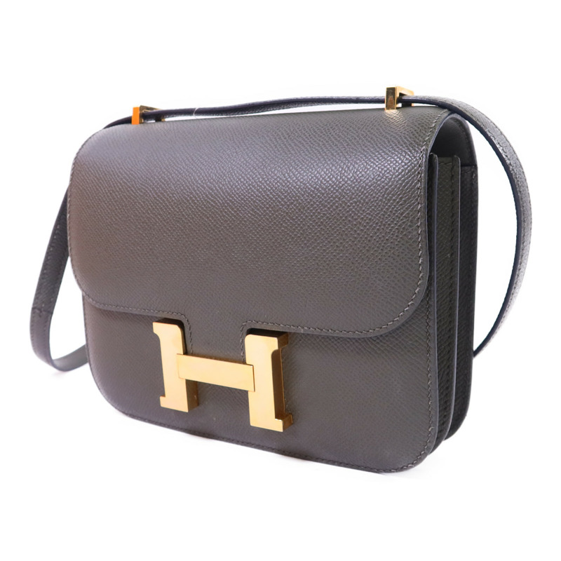 HERMES Veau Epsom皮革Constance Mini金扣肩背袋 Vert de Gris-2