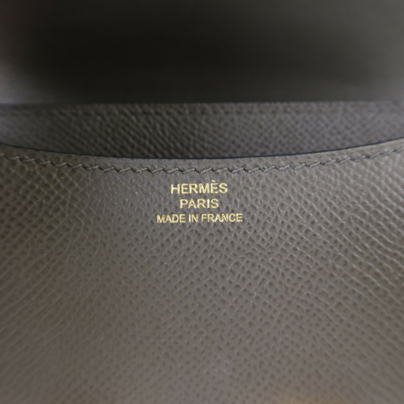 HERMES Veau Epsom皮革Constance Mini金扣肩背袋 Vert de Gris-7