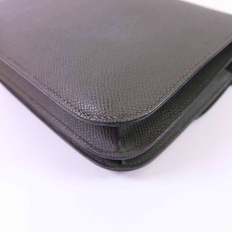 HERMES Veau Epsom皮革Constance Mini金扣肩背袋 Vert de Gris-17