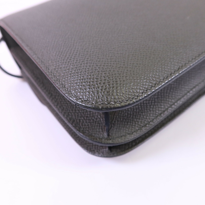 HERMES Veau Epsom皮革Constance Mini金扣肩背袋 Vert de Gris-18