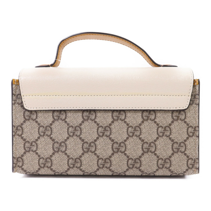 GUCCI 塗層帆布GG Supreme Mini Padlock Bag金扣手挽肩背兩用袋-1