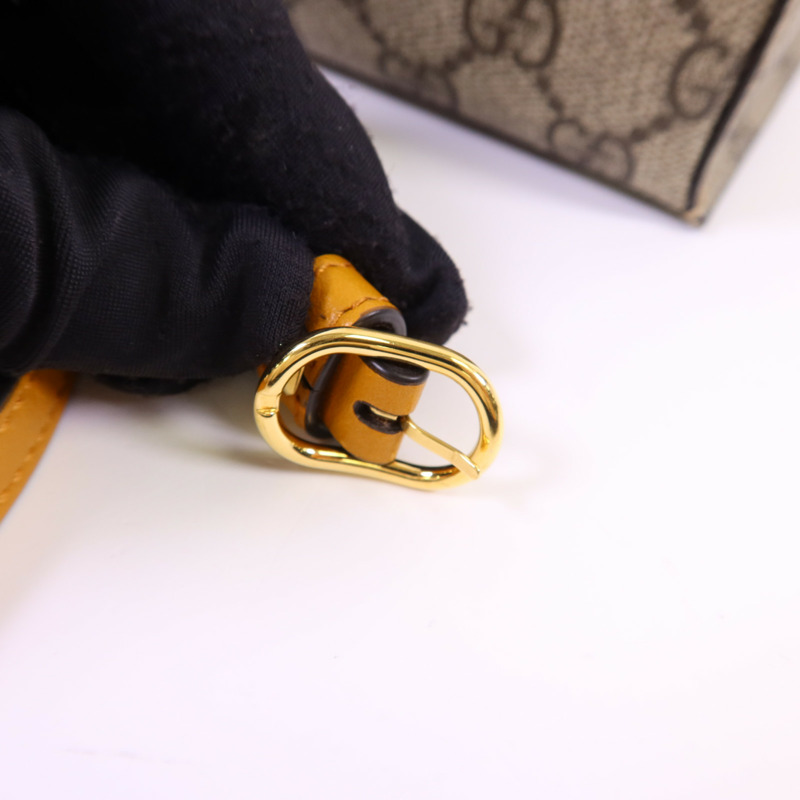 GUCCI 塗層帆布GG Supreme Mini Padlock Bag金扣手挽肩背兩用袋-9