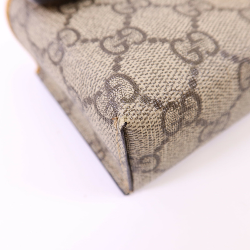 GUCCI 塗層帆布GG Supreme Mini Padlock Bag金扣手挽肩背兩用袋-11