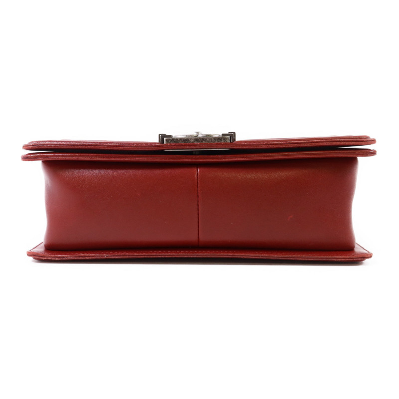 CHANEL 羊皮皮革Boy 25銀扣鏈帶肩背袋-3