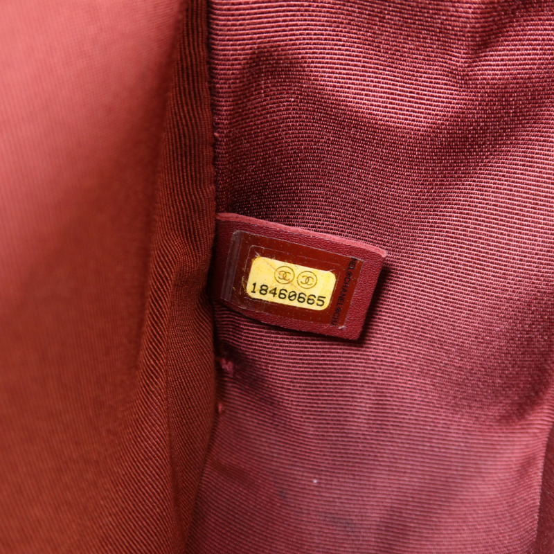 CHANEL 羊皮皮革Boy 25銀扣鏈帶肩背袋-9