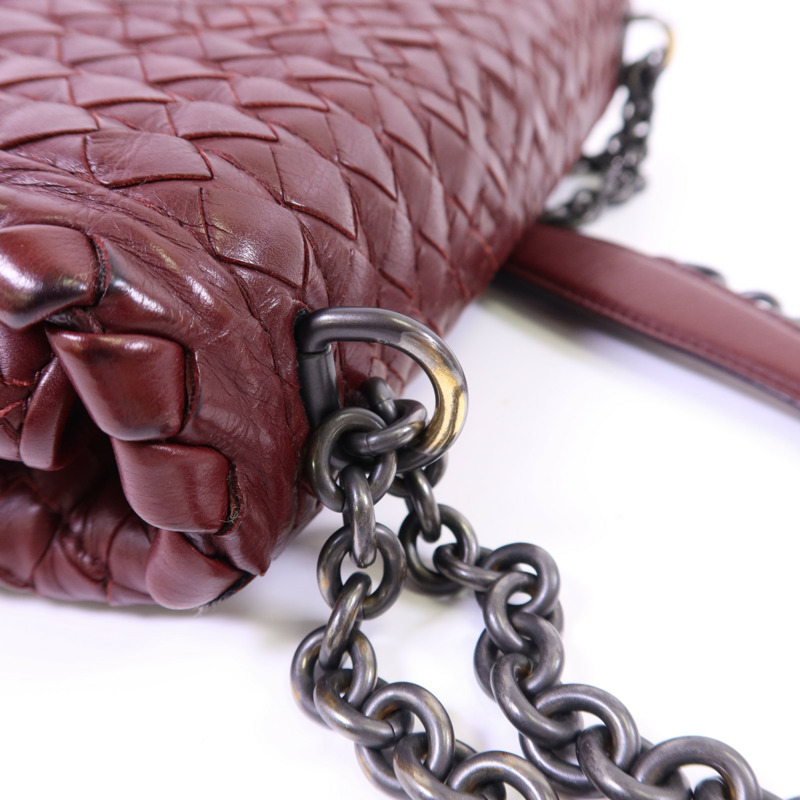 BOTTEGA VENETA 織紋皮革Shoulder Bag鏈帶肩背袋-11