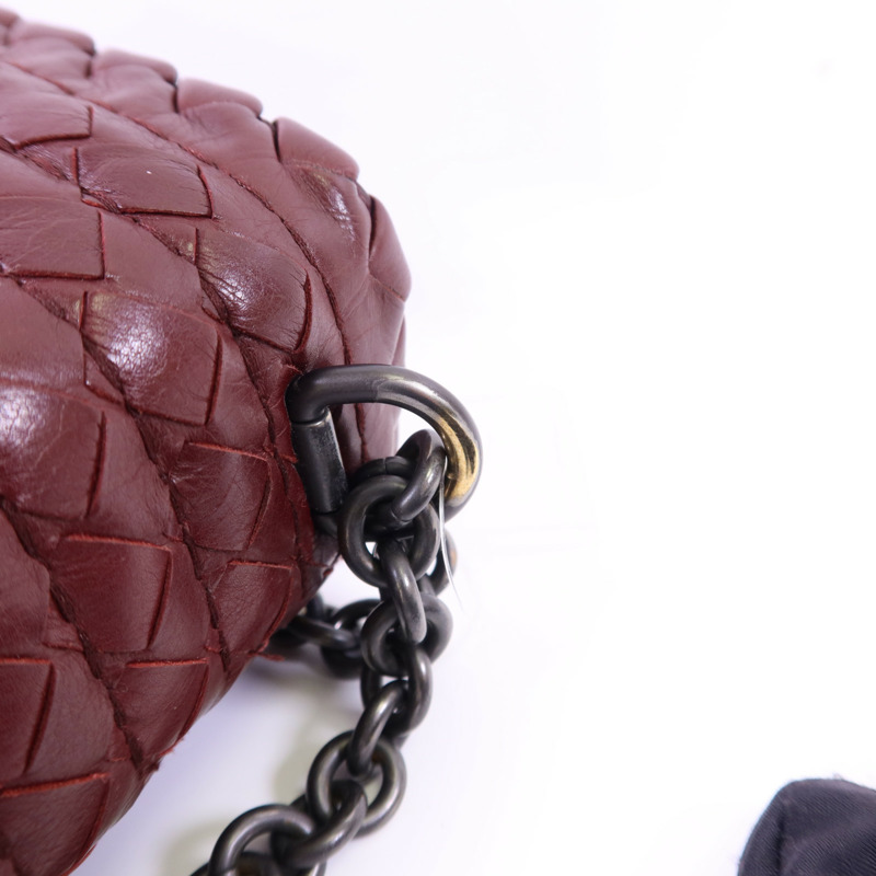 BOTTEGA VENETA 織紋皮革Shoulder Bag鏈帶肩背袋-12