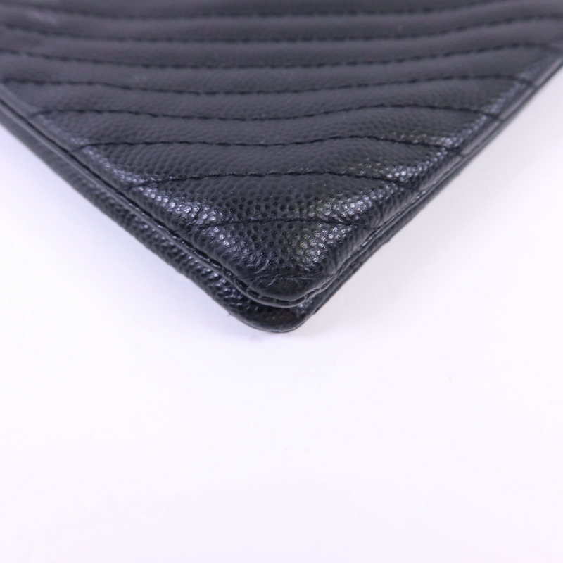 CHANEL 牛皮皮革Pouch銀扣小袋-12