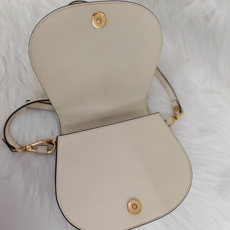 Chloe 蔻依 Nile 白色 牛皮 小號 金環 手環包-5