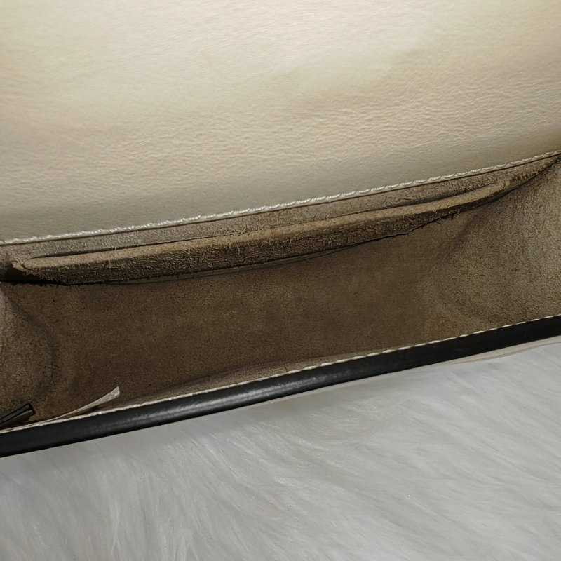 Chloe 蔻依 Nile 白色 牛皮 小號 金環 手環包-6