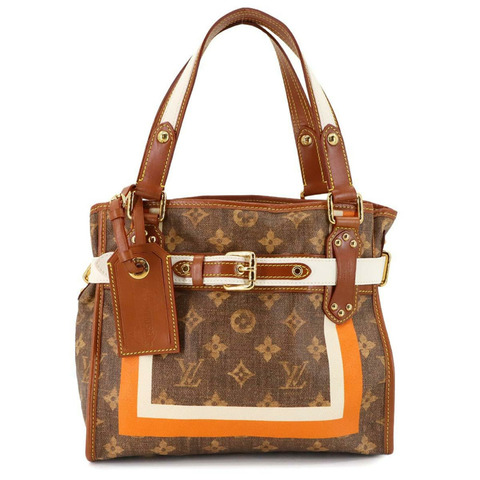 Louis Vuitton Monogram Tisse Sac Rayures 小號托特包，栗色，M56386