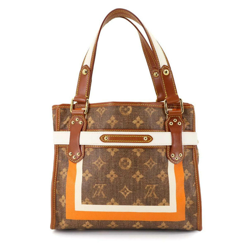 Louis Vuitton Monogram Tisse Sac Rayures 小號托特包，栗色，M56386-2